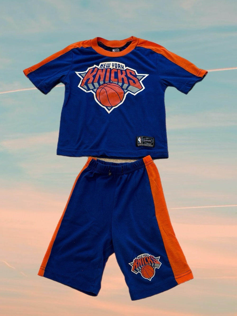 Kids New York Knicks Blue & Orange Pajama Set Shorts and Short Sleeve Size S 4/6